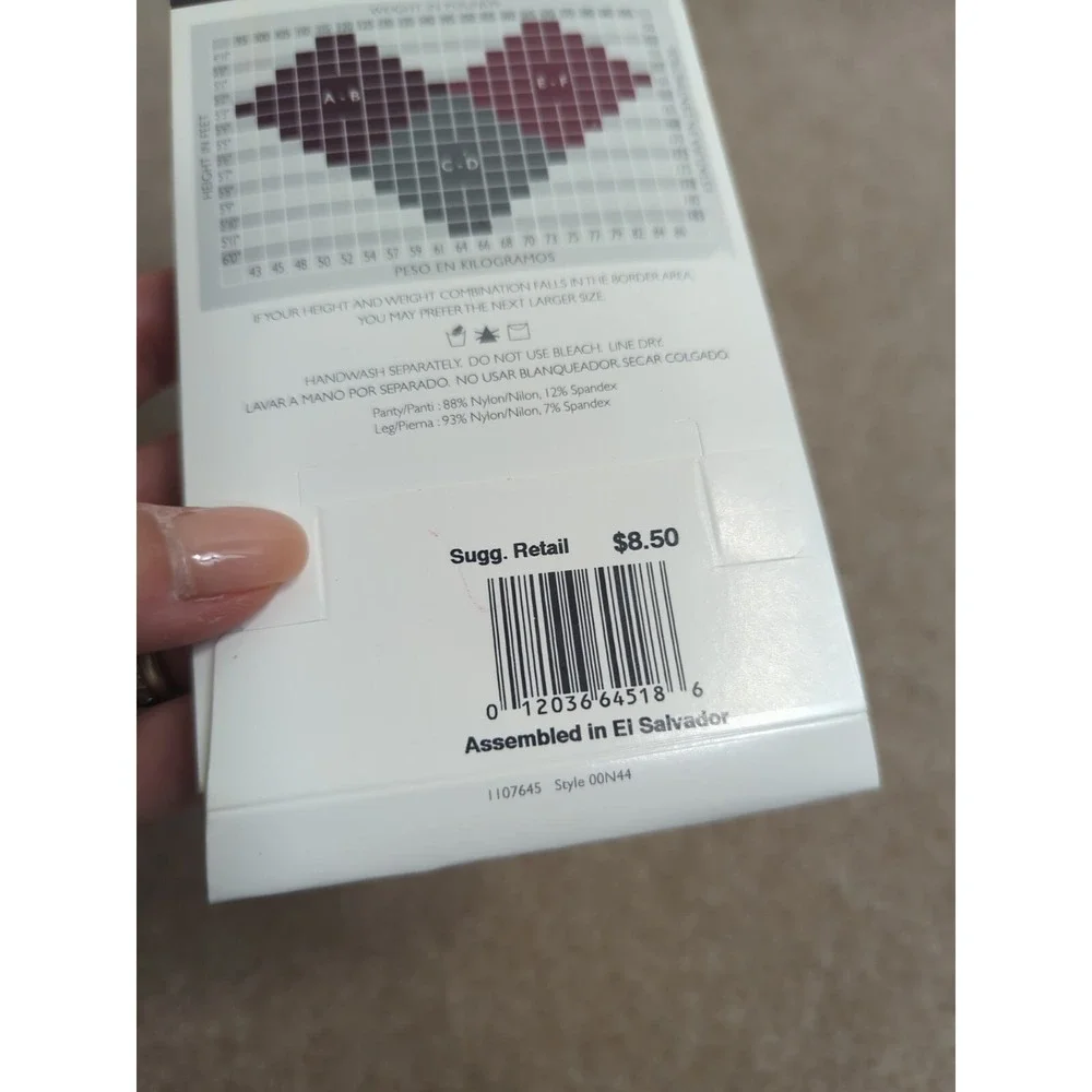 Hanes Silk Reflections Control Top Opaque Tights‎ Charcoal Size AB